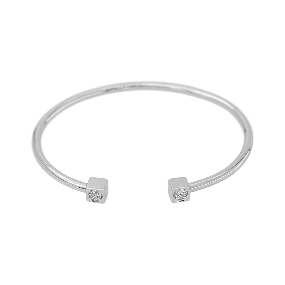 Bracelet Jonc Or blanc Diamant - Castafiore
