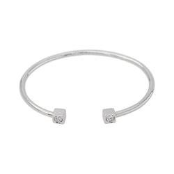 Bracelet Jonc Or blanc Diamant - Castafiore