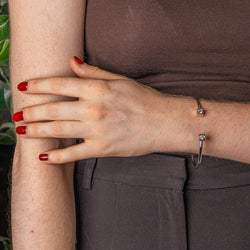 Bracelet Jonc Or blanc Diamant - Castafiore