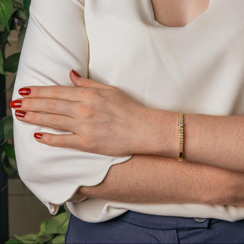 Bracelet Jonc Or jaune Diamant - Castafiore