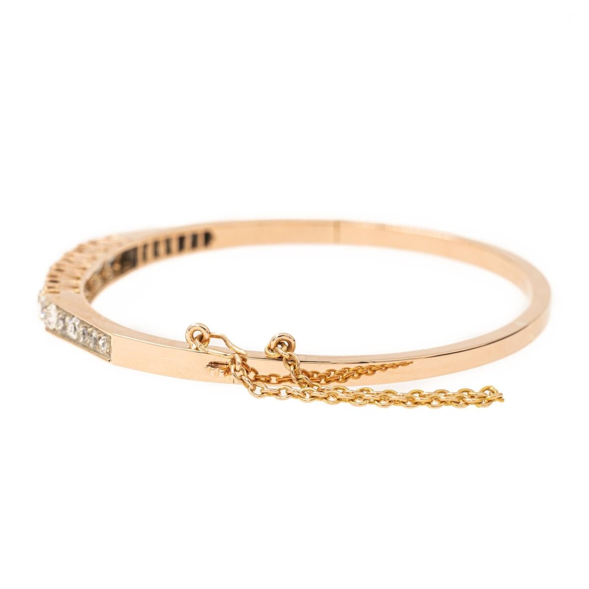 Bracelet Jonc Or rose Diamant - Castafiore