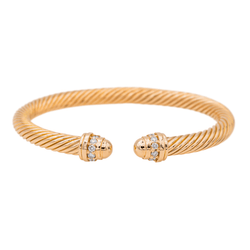 Bracelet Jonc Or rose Diamant - Castafiore