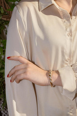 Bracelet Jonc Or rose Diamant - Castafiore