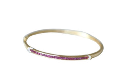 Bracelet jonc ouvrant rubis calibrés et diamants - Castafiore