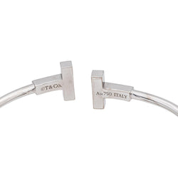 Bracelet Jonc TIFFANY & CO. "Tiffany T" en or blanc, turquoise et diamants - Castafiore