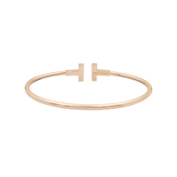 Bracelet Jonc TIFFANY & CO "Wire" en or rose et diamants - Castafiore