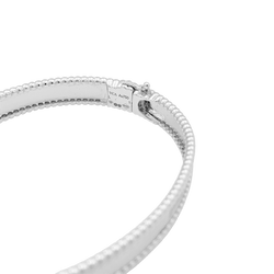 Bracelet Jonc VAN CLEEF & ARPELS "Perlée Signature" en or blanc et perles - Castafiore