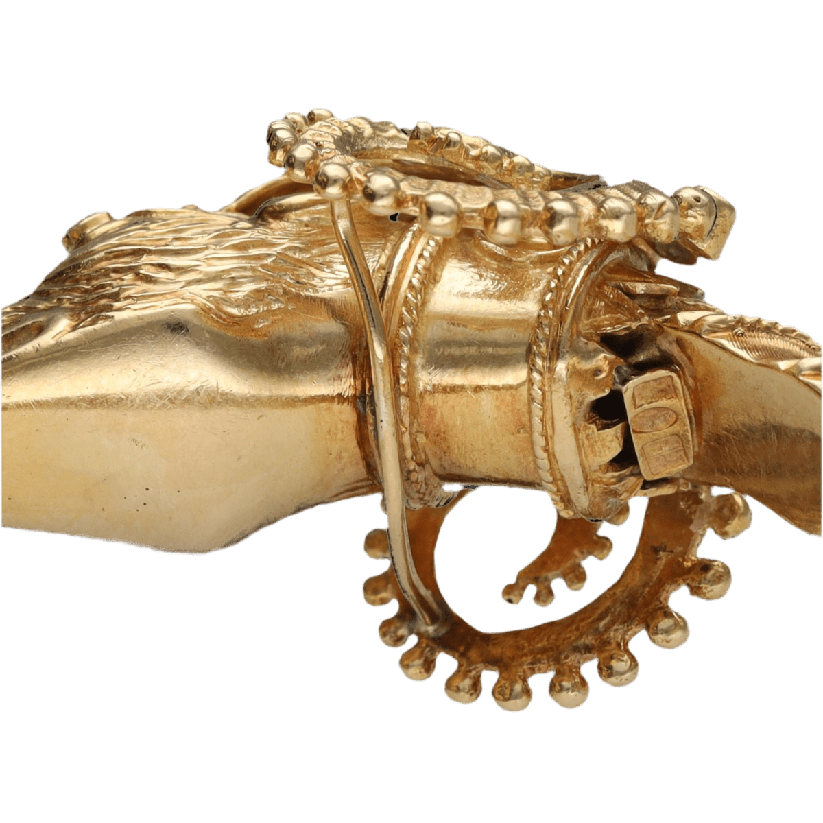 Bracelet Jonc ZOLOTAS "Têtes de Bélier" en or jaune, émeraudes, saphirs et rubis - Castafiore
