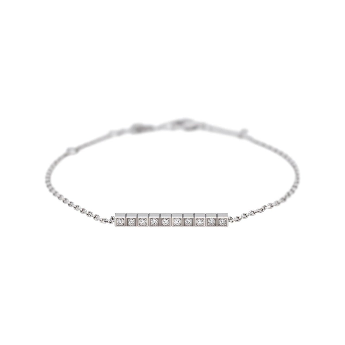 Bracelet Ligne CHOPARD "Ice Cube" en or blanc et diamants - Castafiore