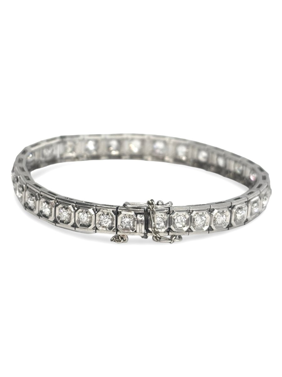 Bracelet Ligne en or blanc et diamants - Castafiore