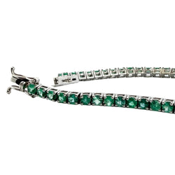 Bracelet Ligne en or blanc et émeraudes - Castafiore