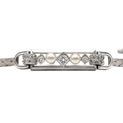 Bracelet Ligne en or blanc, perles et diamants - Castafiore