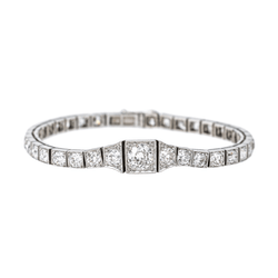 Bracelet Ligne en or blanc, platine et diamants - Castafiore