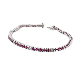 Bracelet Ligne en or blanc, rubis et diamants - Castafiore