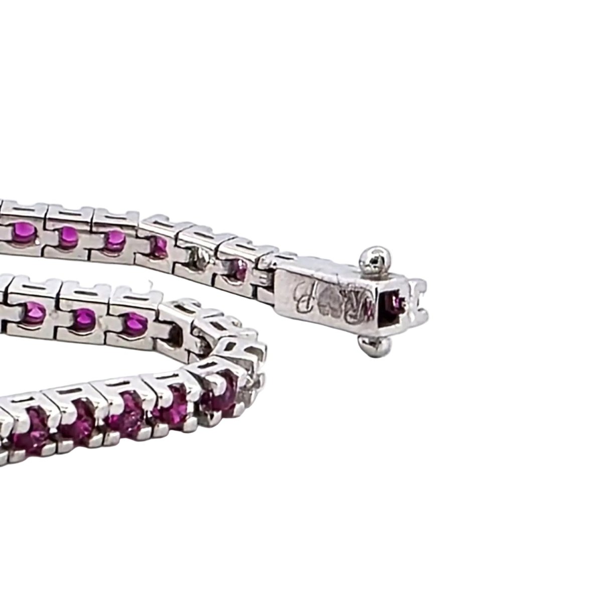 Bracelet Ligne en or blanc, rubis et diamants - Castafiore