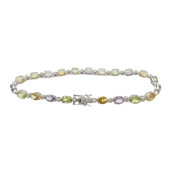 Bracelet Ligne en or blanc, tourmalines et diamants - Castafiore