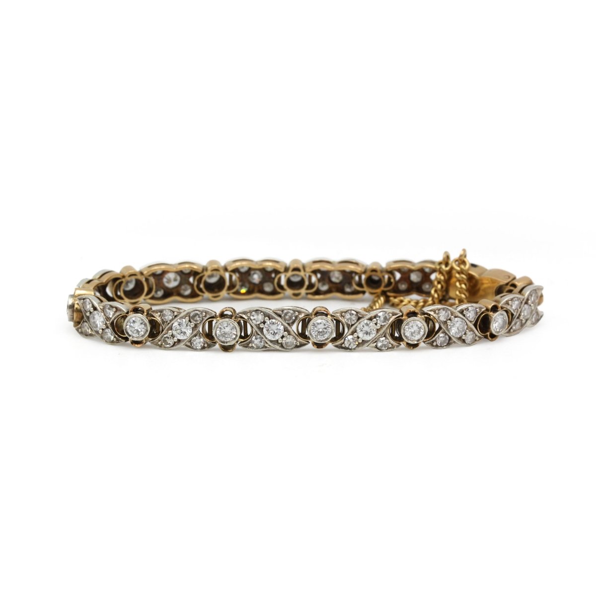 Bracelet Ligne en or jaune, argent et diamants - Castafiore
