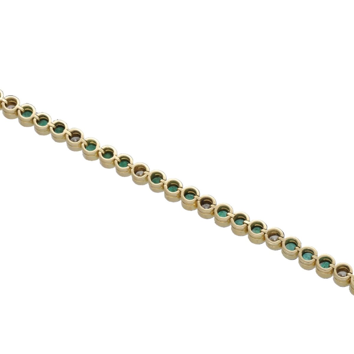 Bracelet Ligne en or jaune, émeraudes et diamants - Castafiore