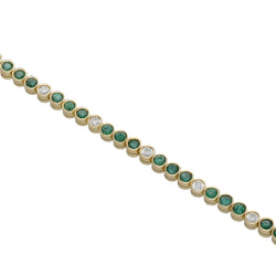 Bracelet Ligne en or jaune, émeraudes et diamants - Castafiore