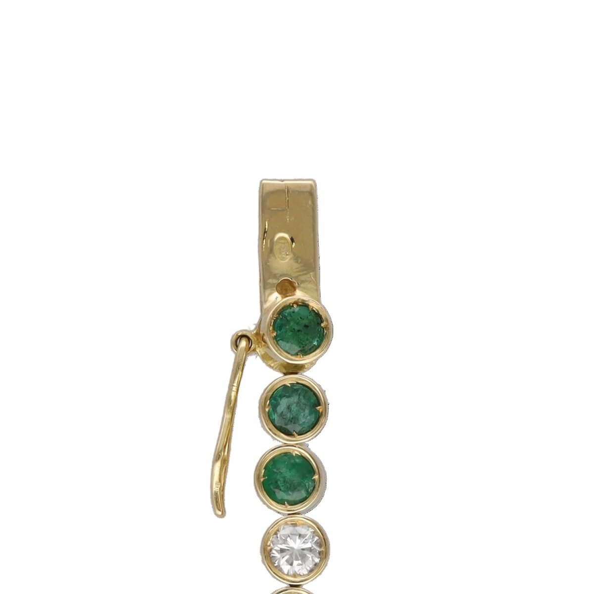 Bracelet Ligne en or jaune, émeraudes et diamants - Castafiore