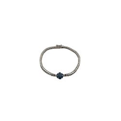 Bracelet Ligne en platine orné de diamants et saphirs - Castafiore