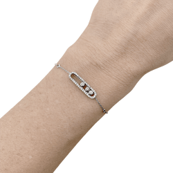Bracelet Ligne MESSIKA "Baby Move Pavé" en or blanc et diamants - Castafiore