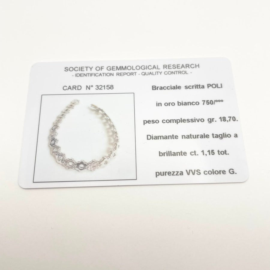 Bracelet Ligne POLI en or blanc et diamants - Castafiore