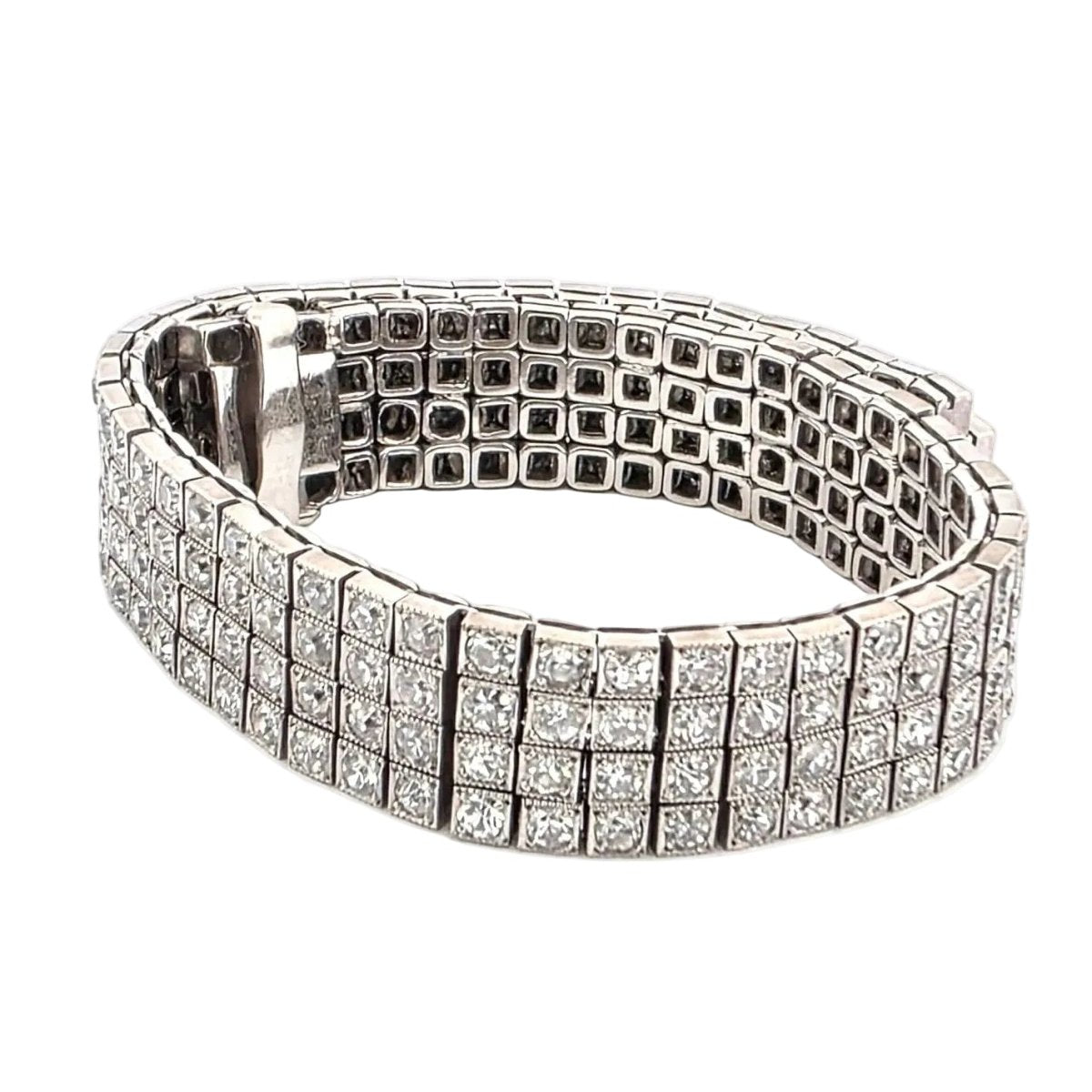 Bracelet Ligne S.J PHILLIPS LTD. en platine et diamants - Castafiore