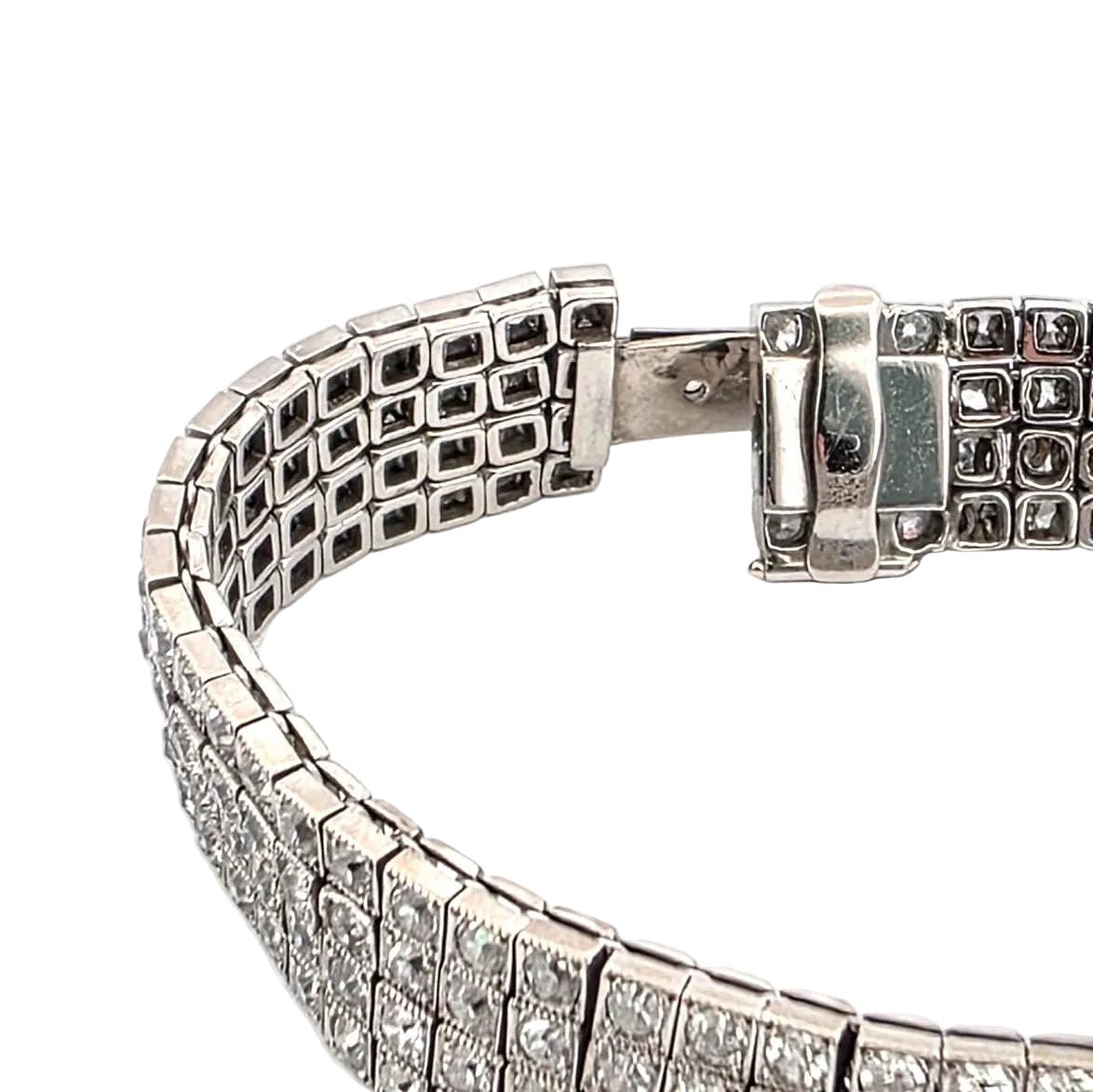 Bracelet Ligne S.J PHILLIPS LTD. en platine et diamants - Castafiore
