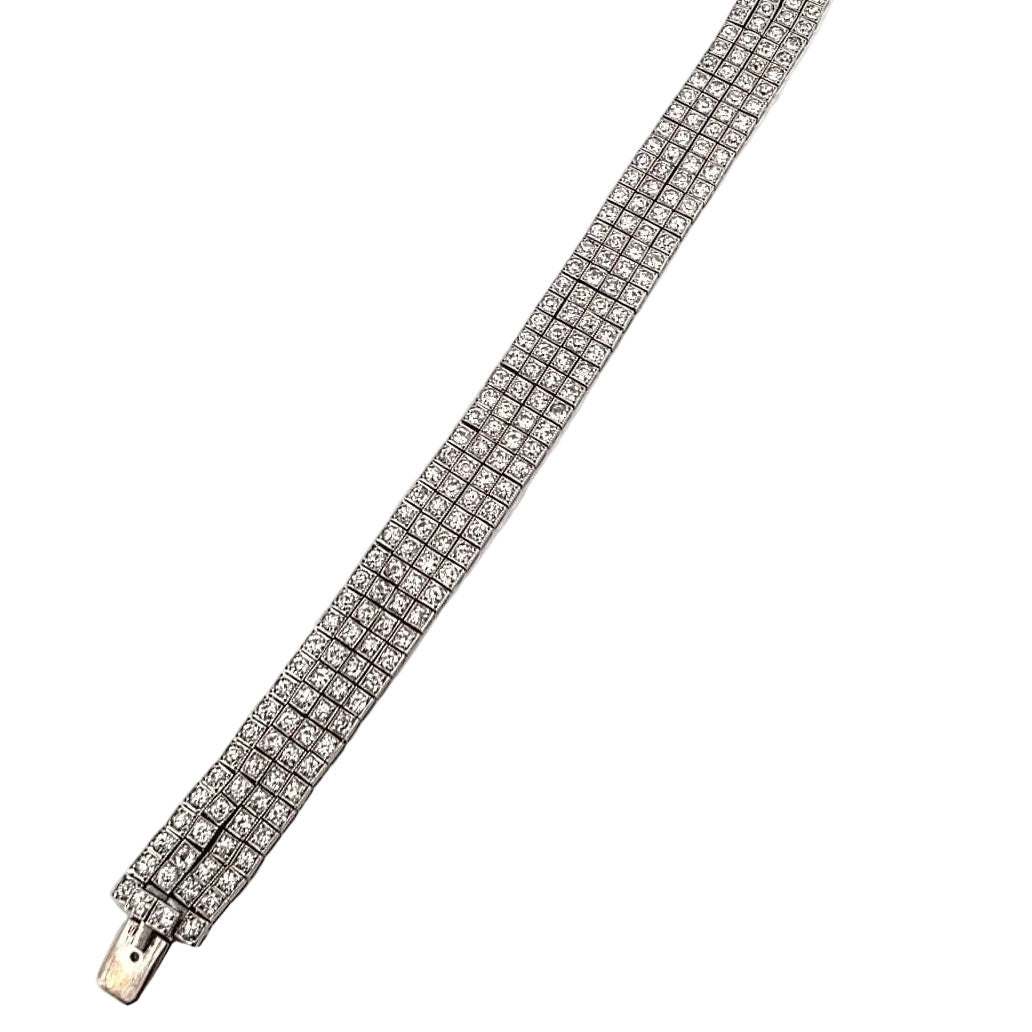 Bracelet Ligne S.J PHILLIPS LTD. en platine et diamants - Castafiore