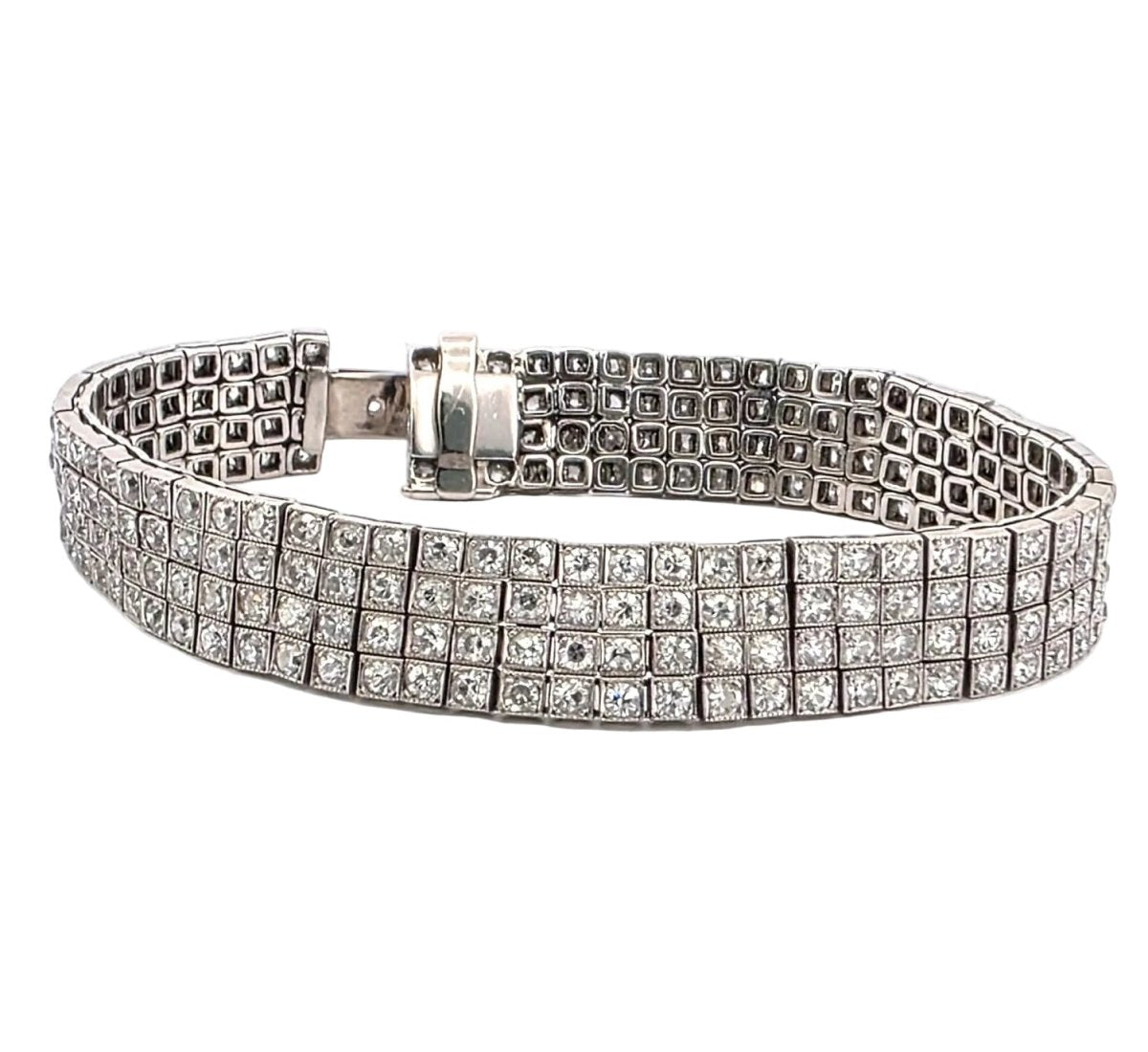 Bracelet Ligne S.J PHILLIPS LTD. en platine et diamants - Castafiore