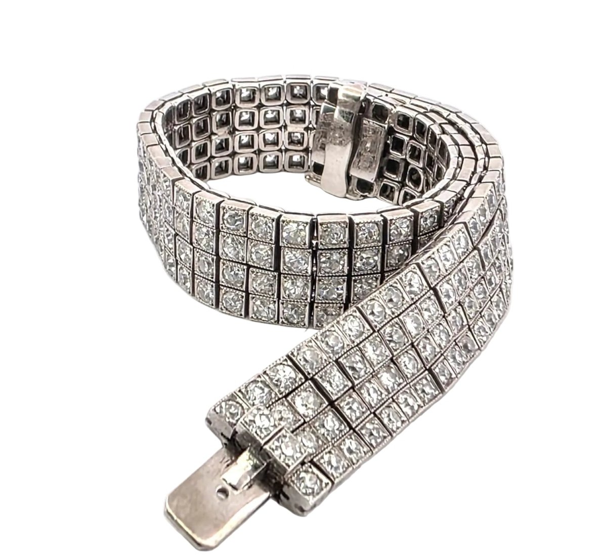 Bracelet Ligne S.J PHILLIPS LTD. en platine et diamants - Castafiore