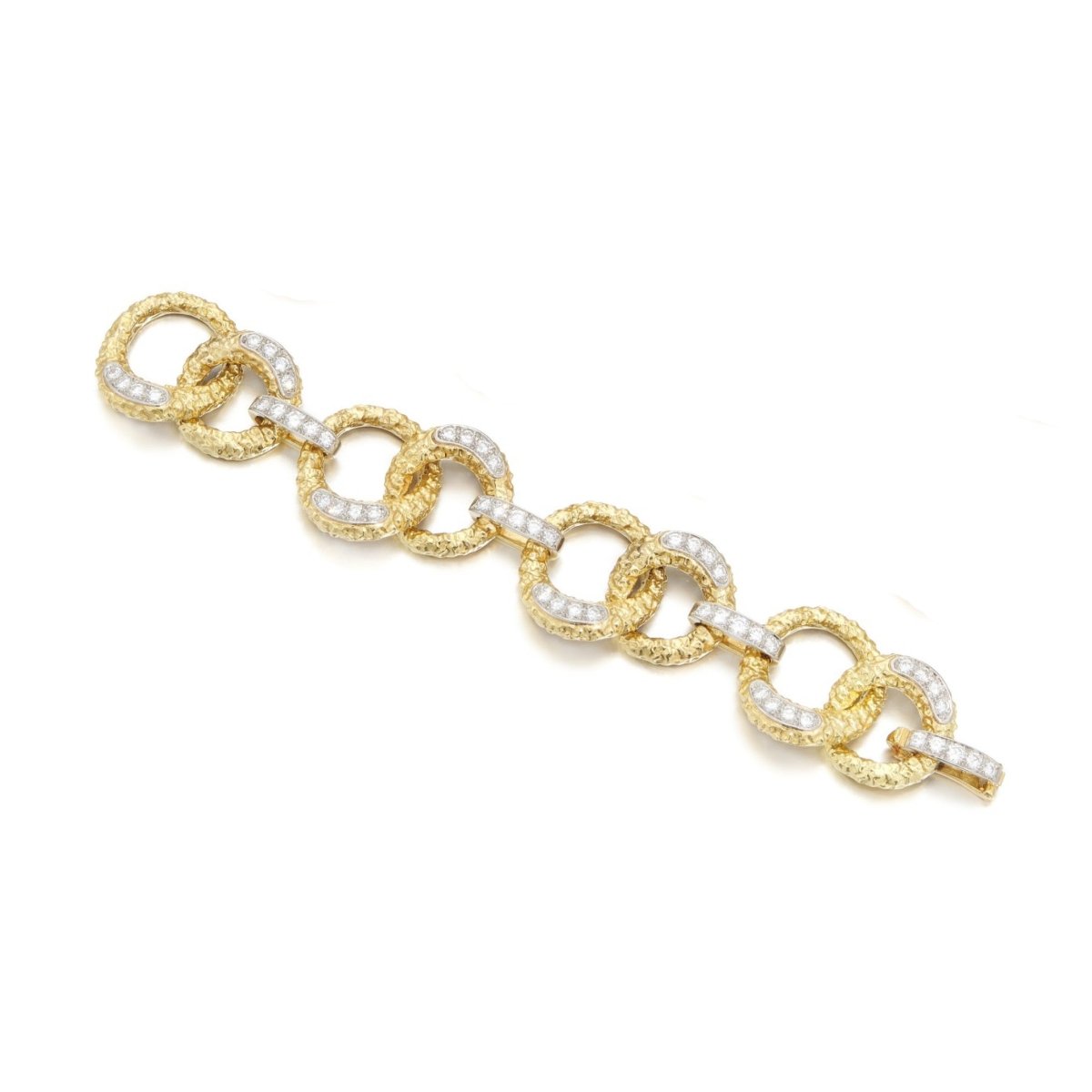 Bracelet M. GERARD en or jaune, platine et diamants - Castafiore