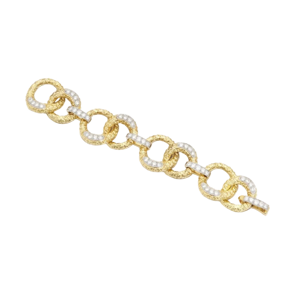Bracelet M. GERARD en or jaune, platine et diamants - Castafiore