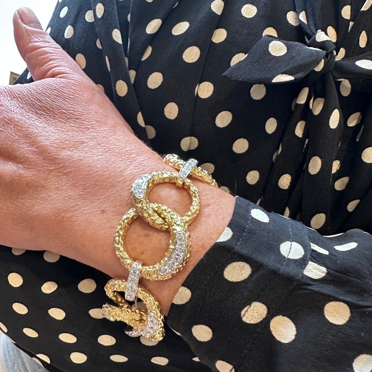 Bracelet M. GERARD en or jaune, platine et diamants