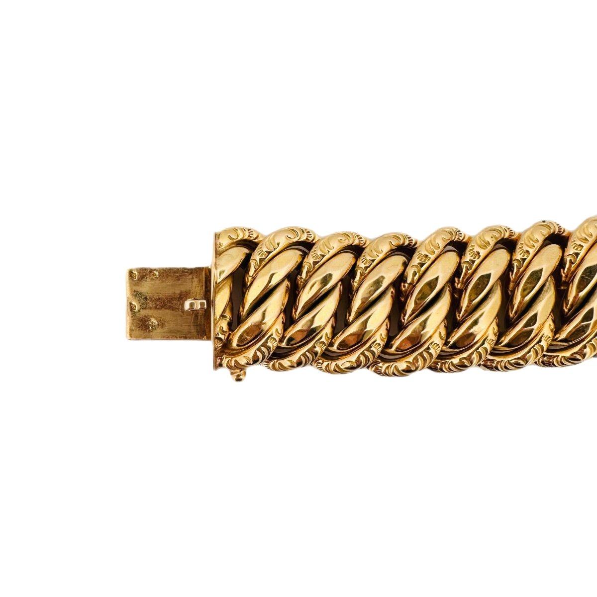 Bracelet maille américaine en or jaune - Castafiore