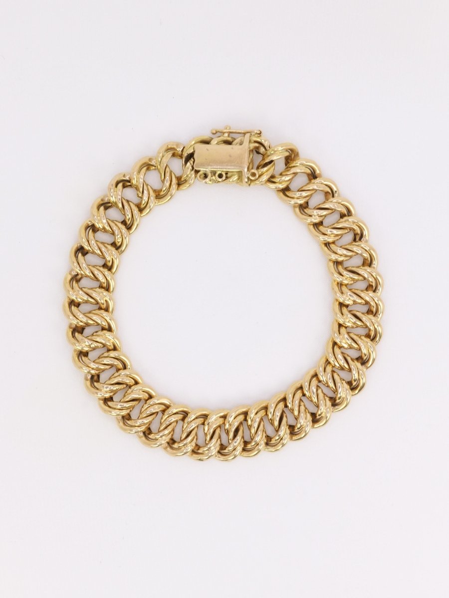 Bracelet maille américaine or jaune 1,2 cm - Castafiore