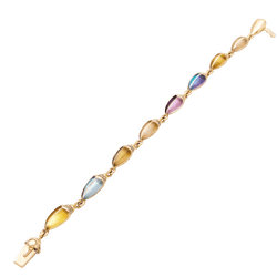 Bracelet Maille BIBI VAN DER VELDEN "Mini Scarab Opal Eternity" en or rose, pierres de couleur et diamants - Castafiore