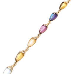 Bracelet Maille BIBI VAN DER VELDEN "Mini Scarab Opal Eternity" en or rose, pierres de couleur et diamants - Castafiore