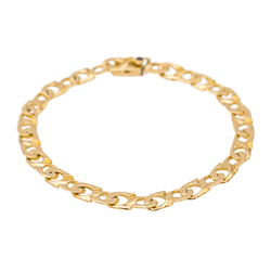 Bracelet Maille CAPLAIN ST ANDRÉ en or jaune et saphir - Castafiore