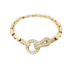 Bracelet Maille CARTIER "Agrafe" en or jaune et diamants - Castafiore