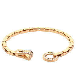 Bracelet Maille CARTIER "Agrafe" en or jaune et diamants - Castafiore