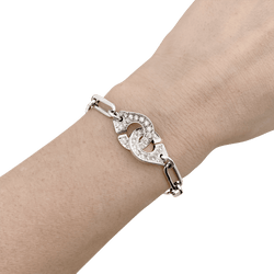 Bracelet Maille DINH VAN "Menottes R.15" en or blanc et diamants - Castafiore