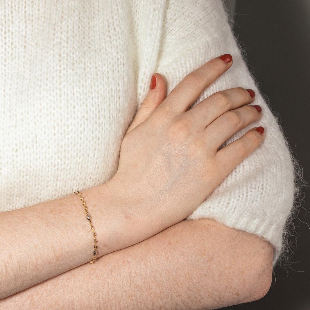 Bracelet Maille en or blanc et or jaune - Castafiore