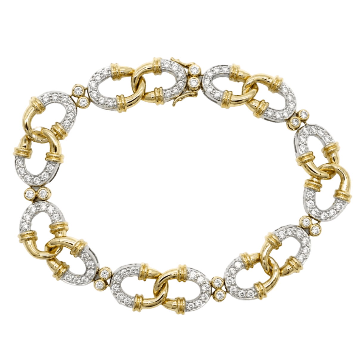 Bracelet Maille en or blanc, or jaune et diamants - Castafiore