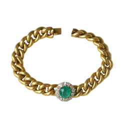 Bracelet Maille en or jaune, émeraude et diamants - Castafiore