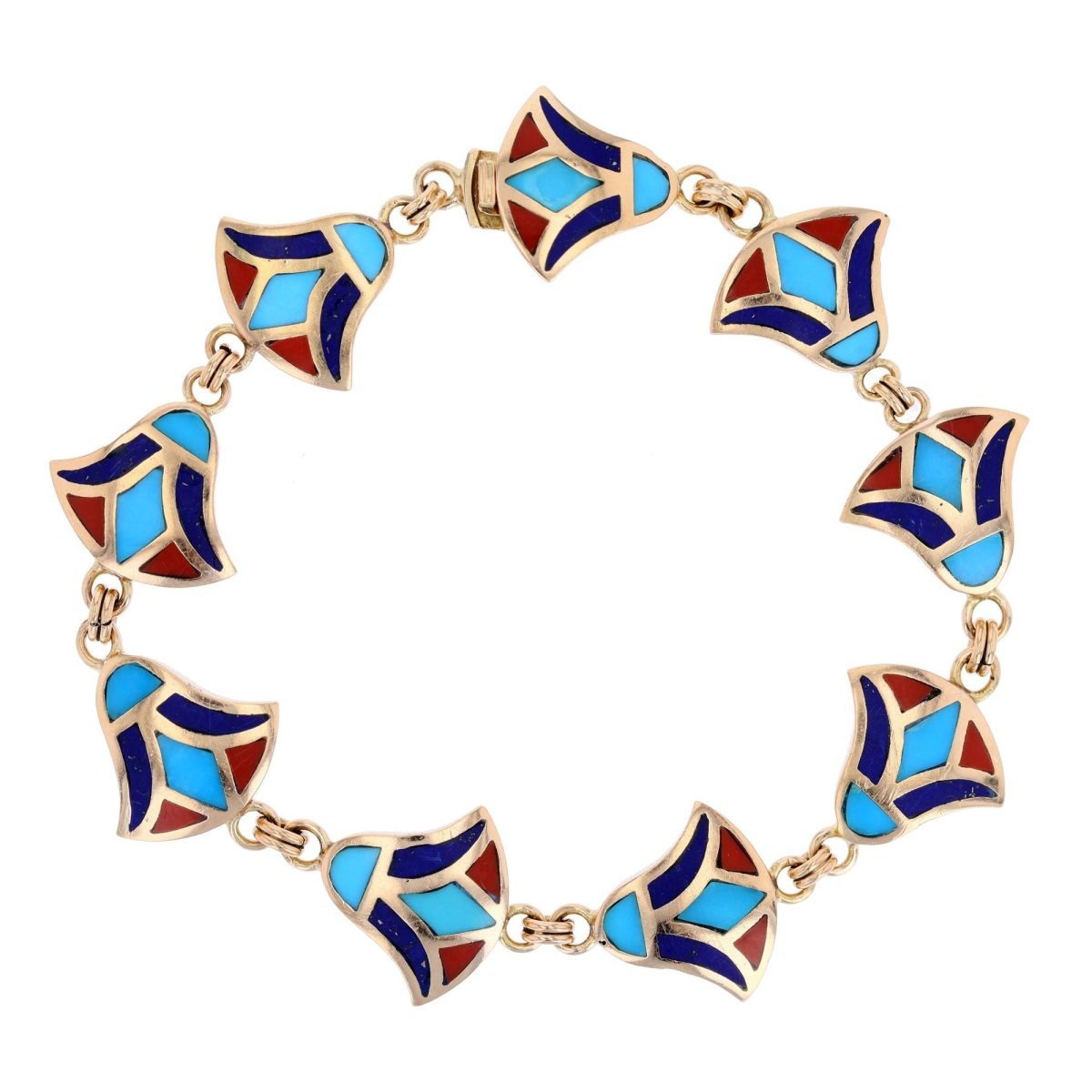 Bracelet Maille en or jaune et émail - Castafiore