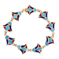 Bracelet Maille en or jaune et émail - Castafiore