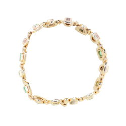 Bracelet Maille en or jaune et émeraudes - Castafiore