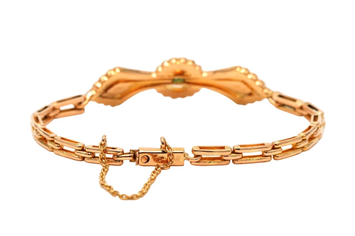 Bracelet Maille en or jaune et émeraudes - Castafiore
